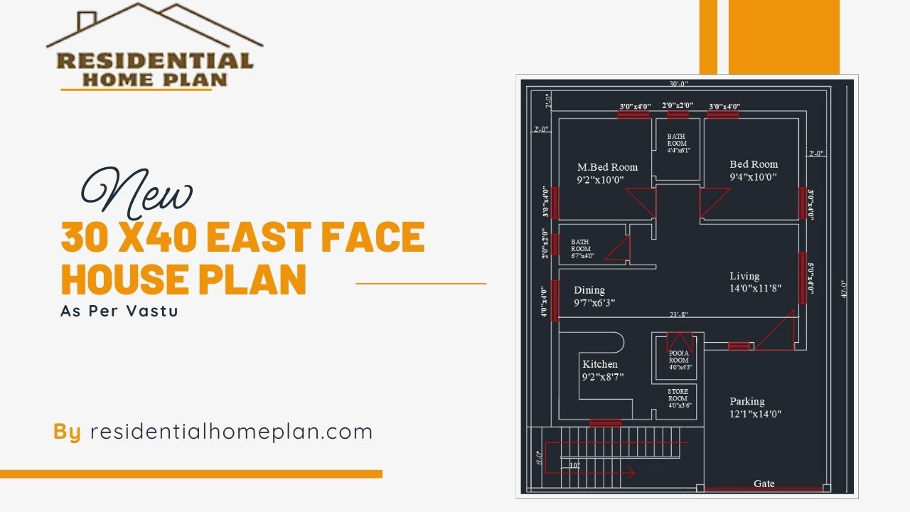 30X40 East Face House Plan