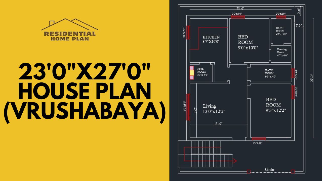 23x27 North Face House Plan(Vrushabaya)