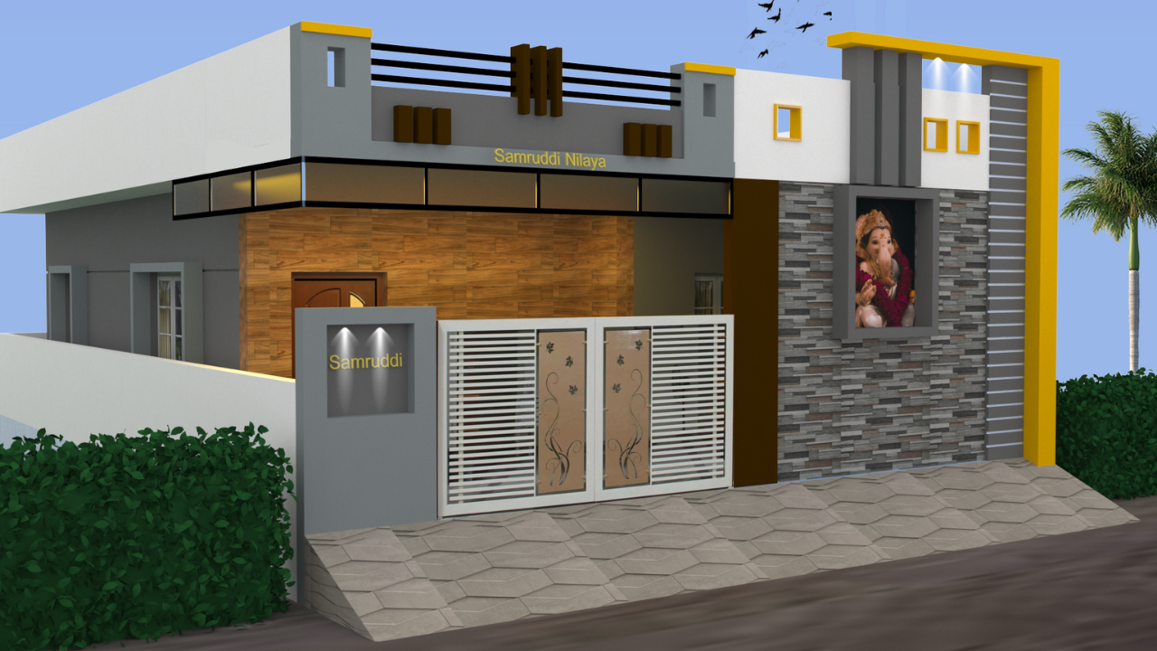 low budget 1BHK 3D home designs