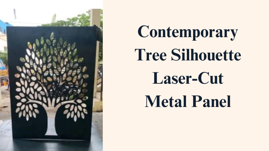 Contemporary Tree Silhouette Laser-Cut Metal Panel