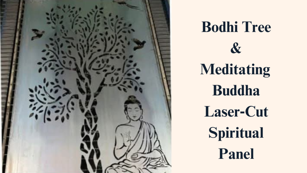 Bodhi Tree & Meditating Buddha Laser‑Cut Spiritual Panel