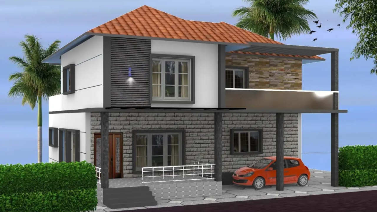 Modern Duplex House Design With Balcony