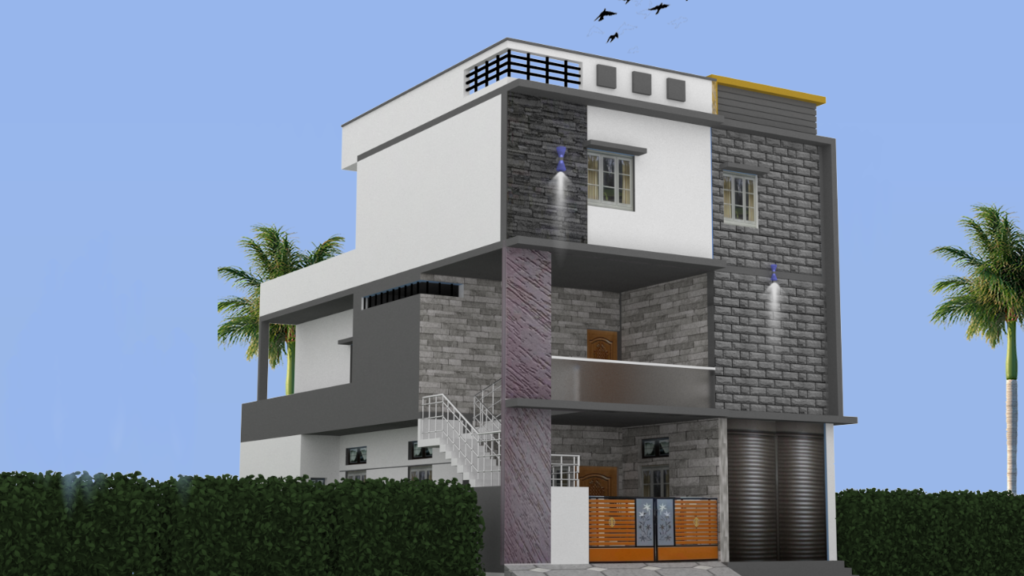 30x40 Duplex House Elevation