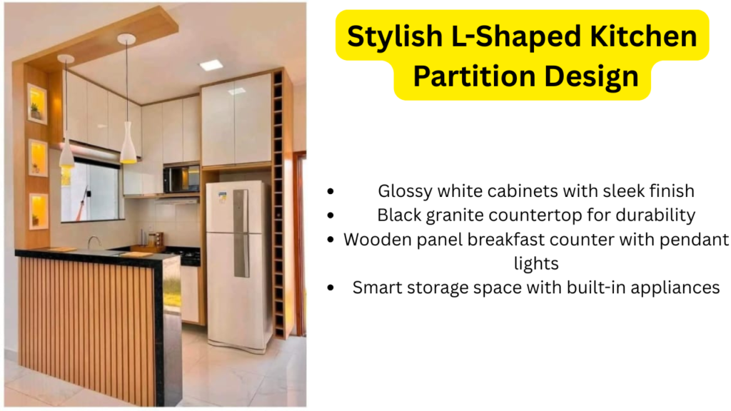 Stylish L-Shaped Kitchen Partition Design