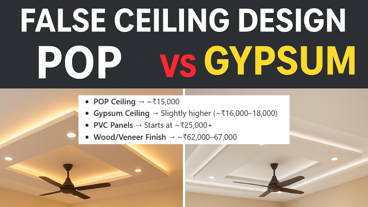 POP vs Gypsum & Other Materials Per Sq.ft Cost